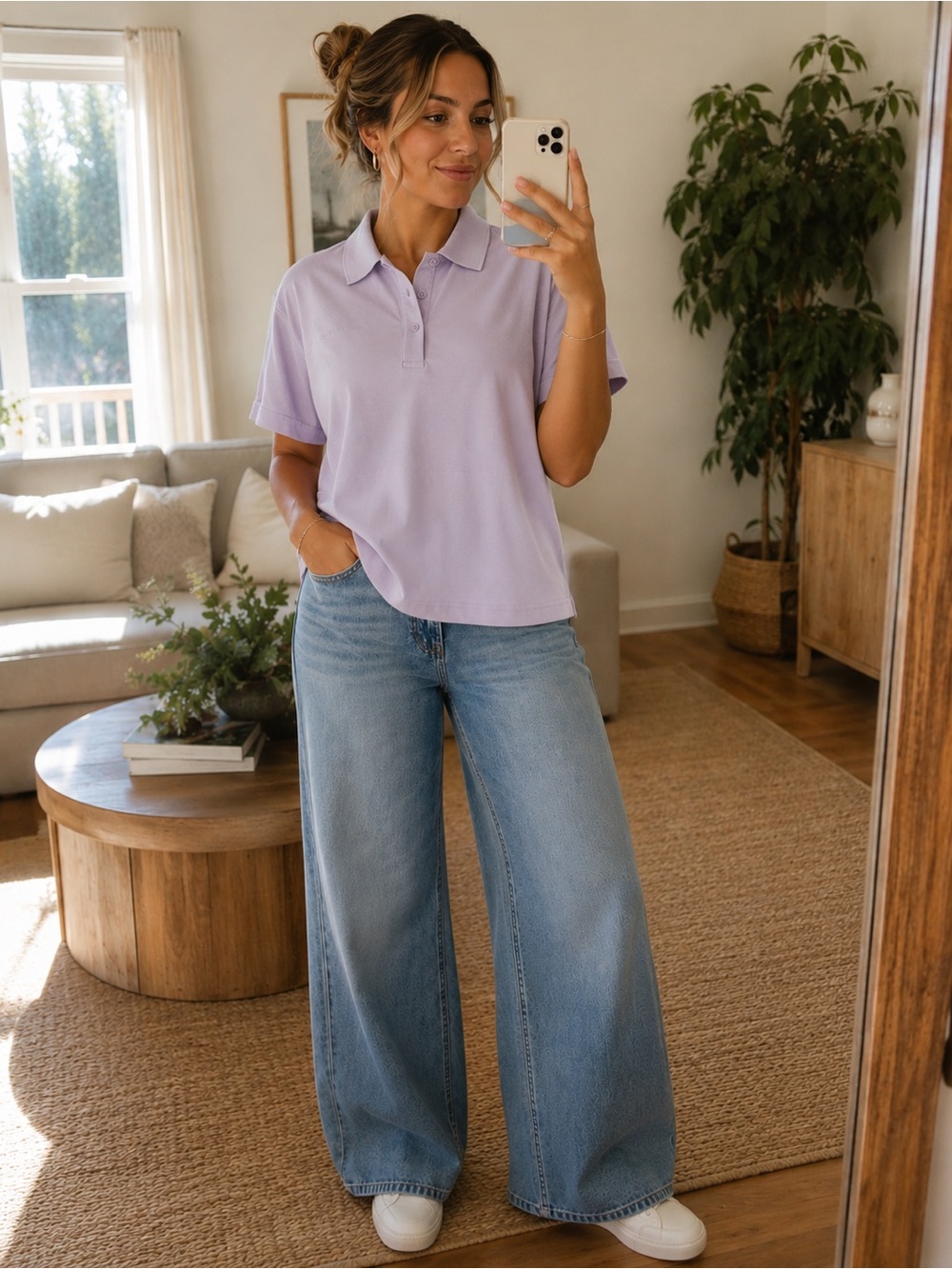 Outdoor Voices Lavender Cropped Polo Top | NWT | Size XXXL | Athletic Lifestyle